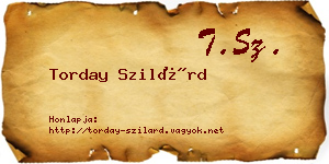 Torday Szilárd névjegykártya