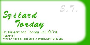 szilard torday business card